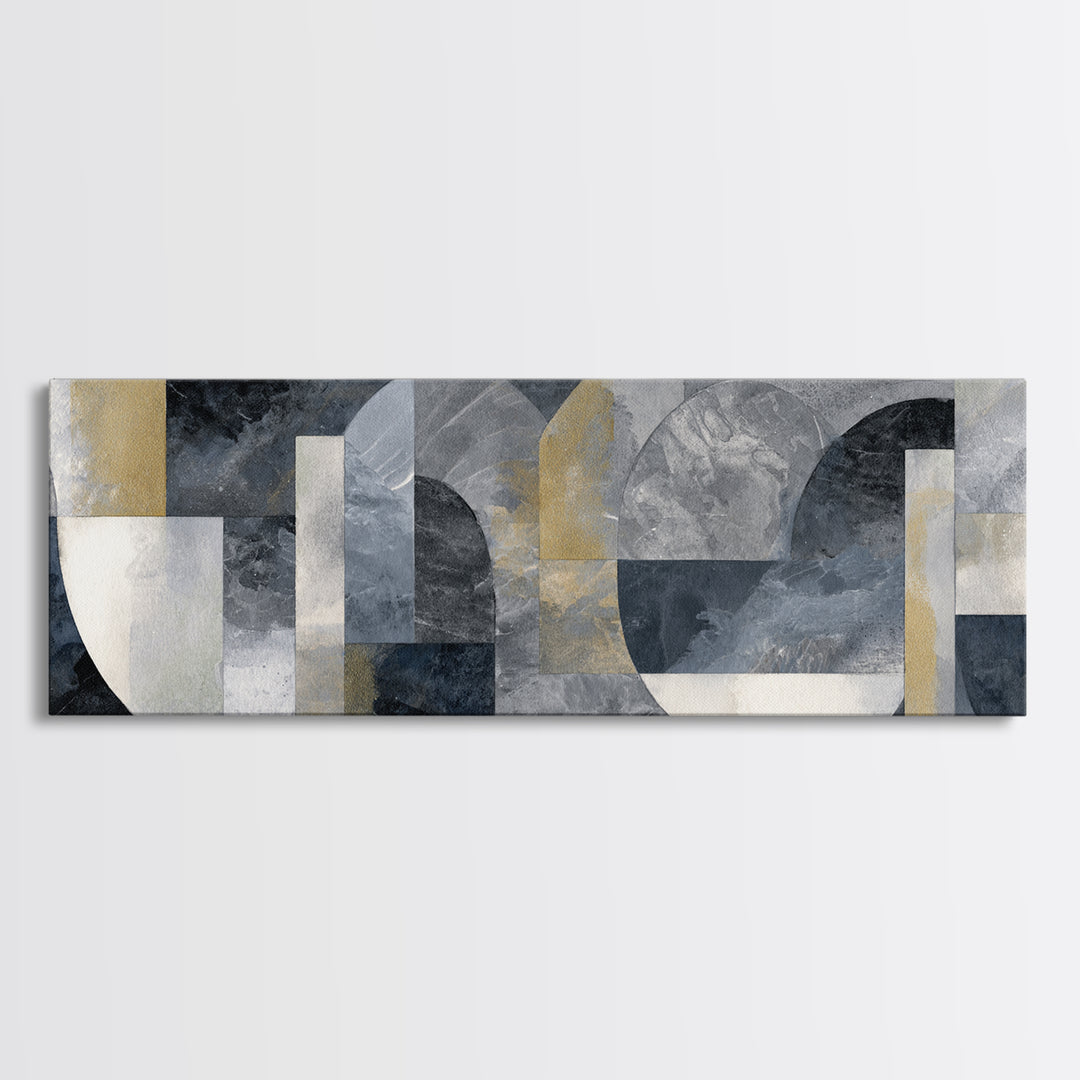 Abstract Marble Texture Framed Canvas Print, Black and White Art, Original Art, Living Room Decor, Abstract Art, Monochrome, BAW-3x1-79