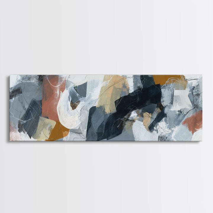 Abstract Charcoal Gestures on White Paper Canvas Print, Black and White Art, Art Prints, Living Room Decor, Monochrome, BAW-3x1-92