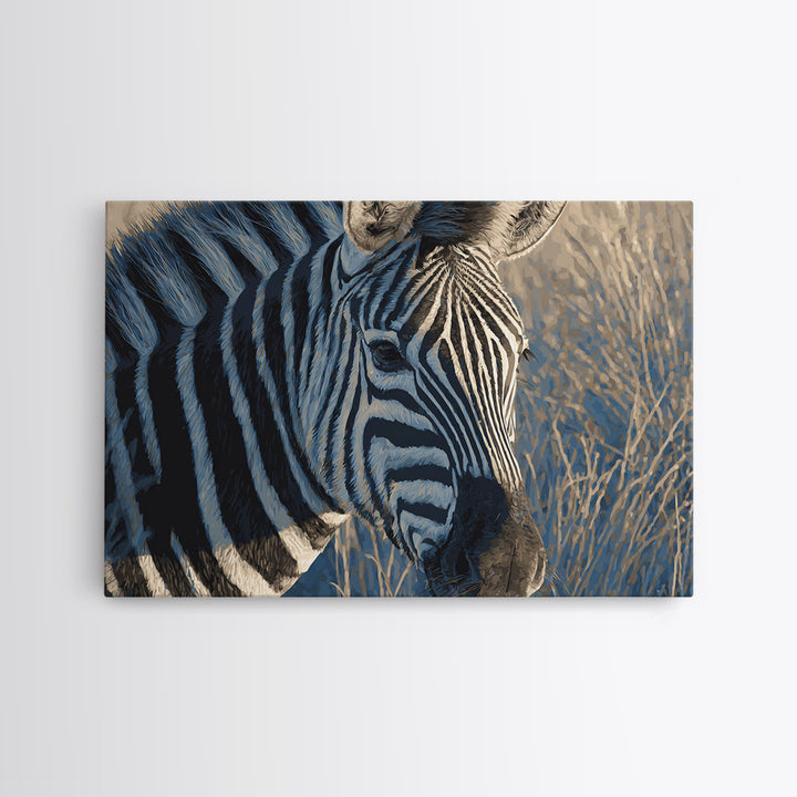 Zebra Stripe Closeup as Graphic Abstraction Canvas Print, Black and White Art, Canvas Print, Living Room Decor, Monochrome, BAW-3x2-12