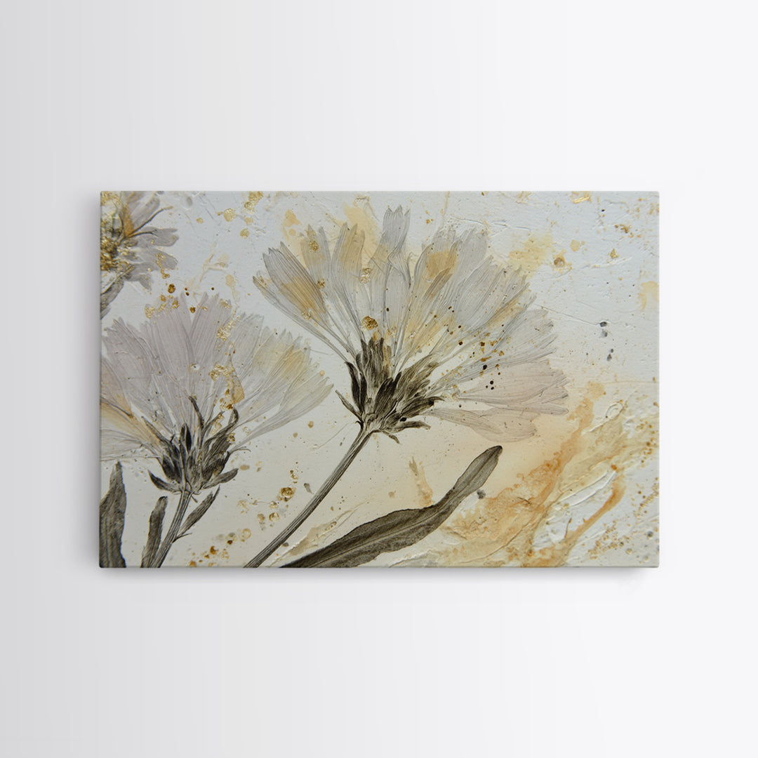 Black and White Botanical Specimen Plate Canvas Print, Black and White Art, Gallery Decor, Living Room Decor, Monochrome, BAW-3x2-27