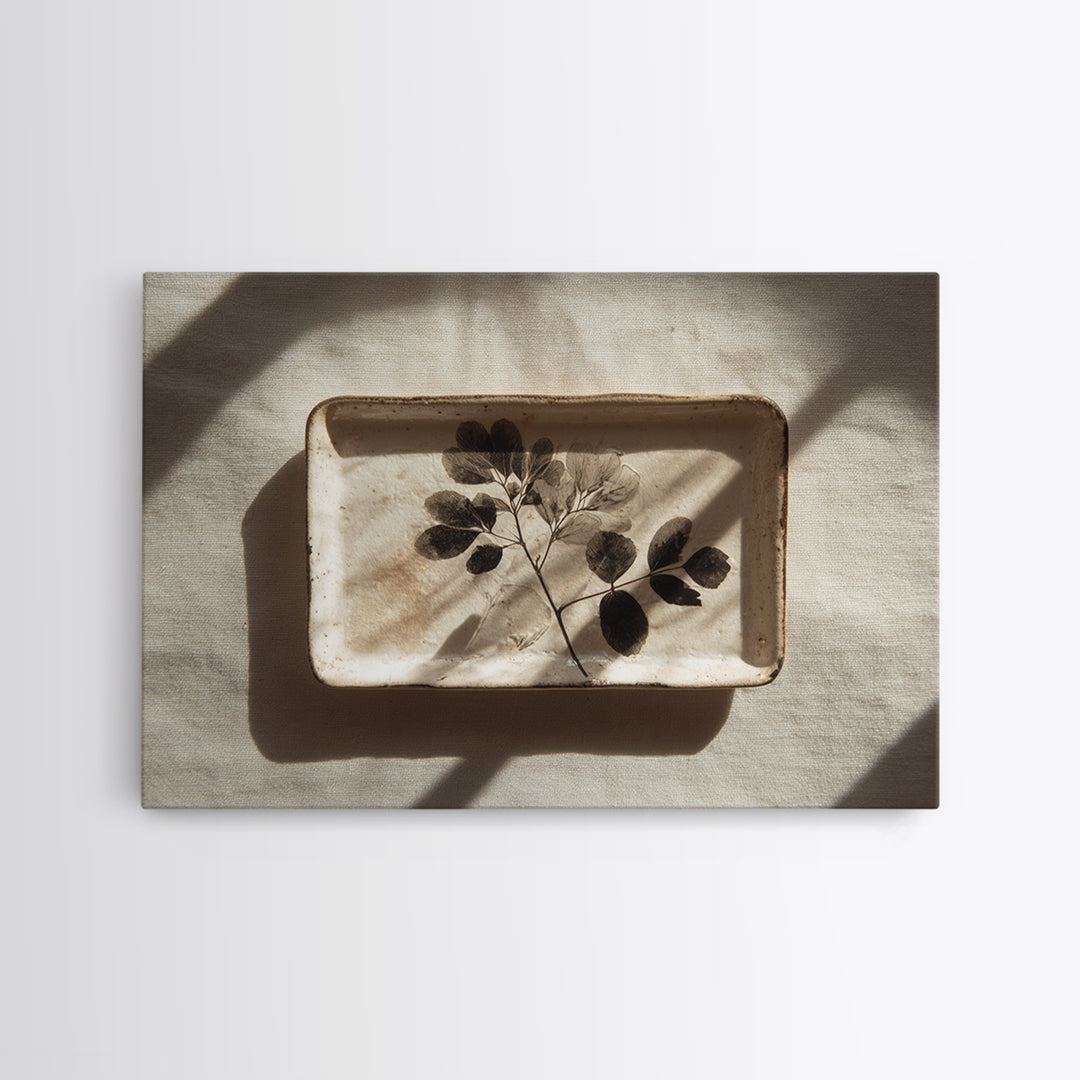 Black and White Botanical Specimen Plate Canvas Print, Black and White Art, Photography Prints, Living Room Decor, Monochrome, BAW-3x2-3