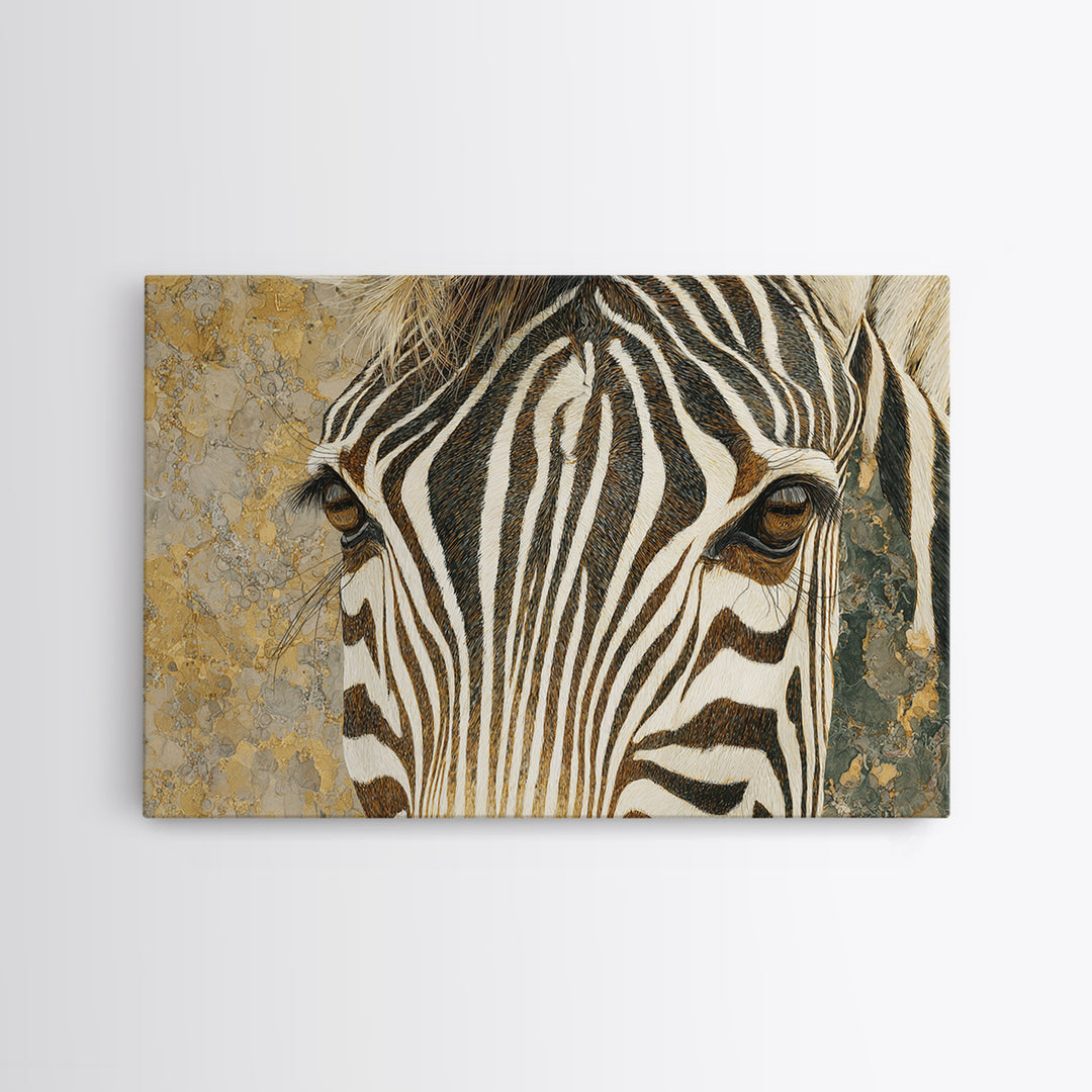 Zebra Stripe Closeup as Graphic Abstraction Canvas Print, Black and White Art, Cabin Decor, Living Room Decor, Monochrome, BAW-3x2-36