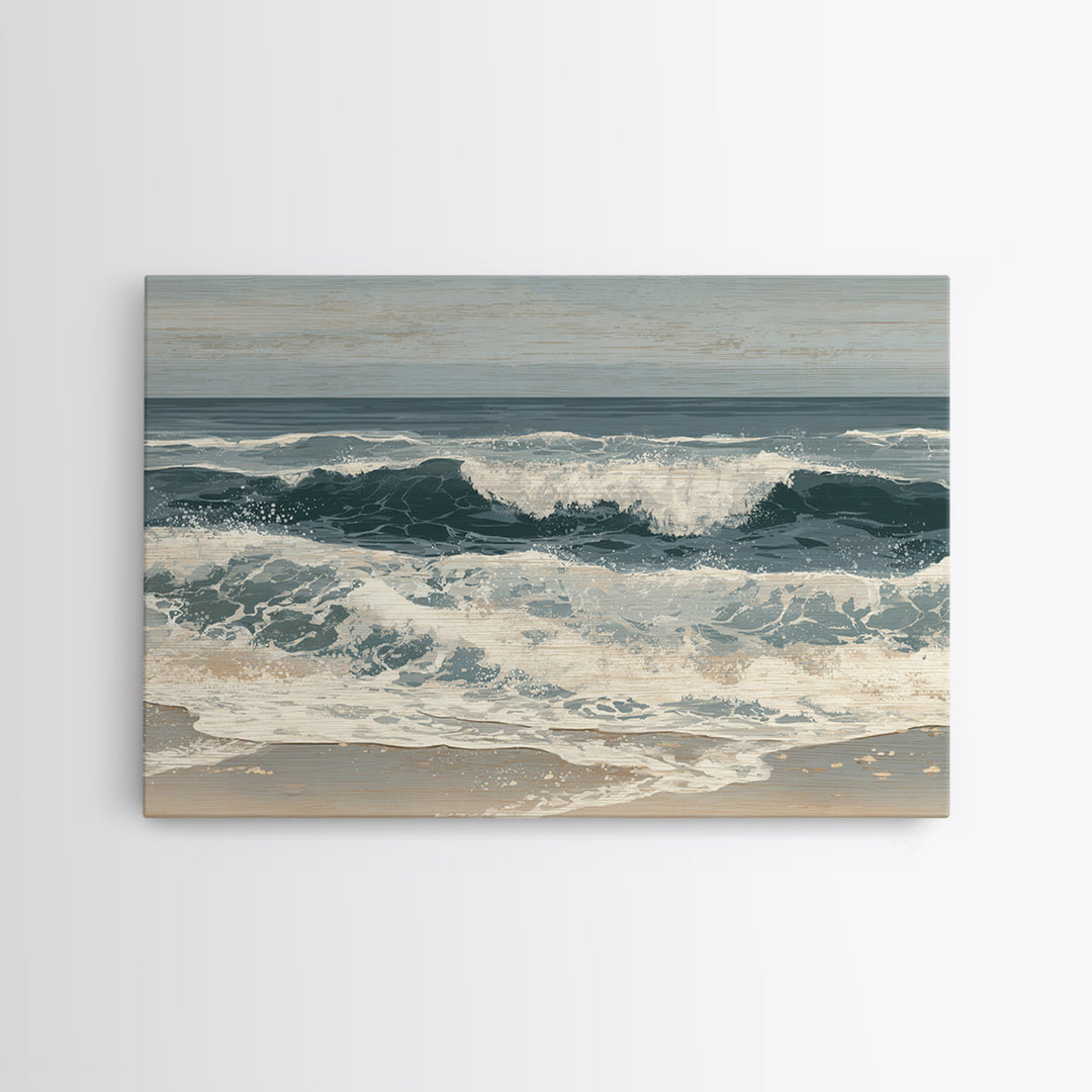 Stormy Ocean Wave Canvas Print, Black and White Art, Printable Art, Living Room Decor, Fine Art, Monochrome, Gallery Decor, BAW-3x2-62
