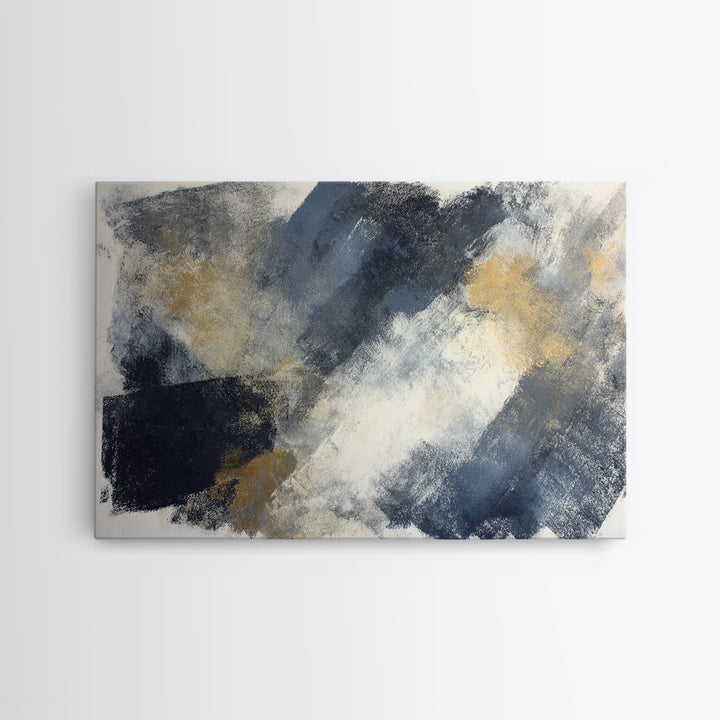 Abstract Charcoal Gestures on White Paper Canvas Print, Black and White Art, Modern Wall Art, Living Room Decor, Monochrome, BAW-3x2-8