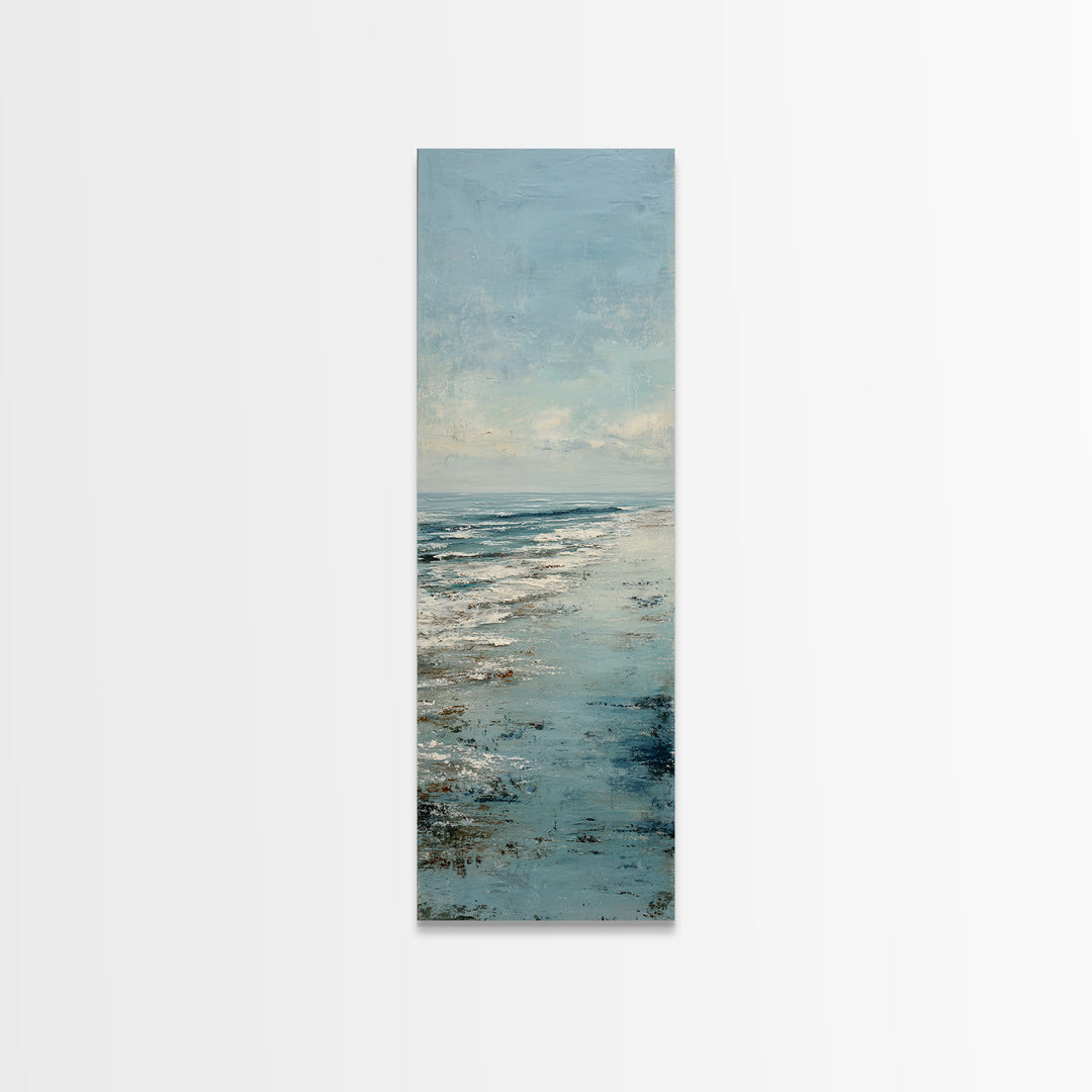 Abstract Ocean Horizon Canvas Print, Beach Art, Room Decor, Coastal Decor, Fine Art, Shore, Original Painting, Digital Wall Art, BEA-1x3-28