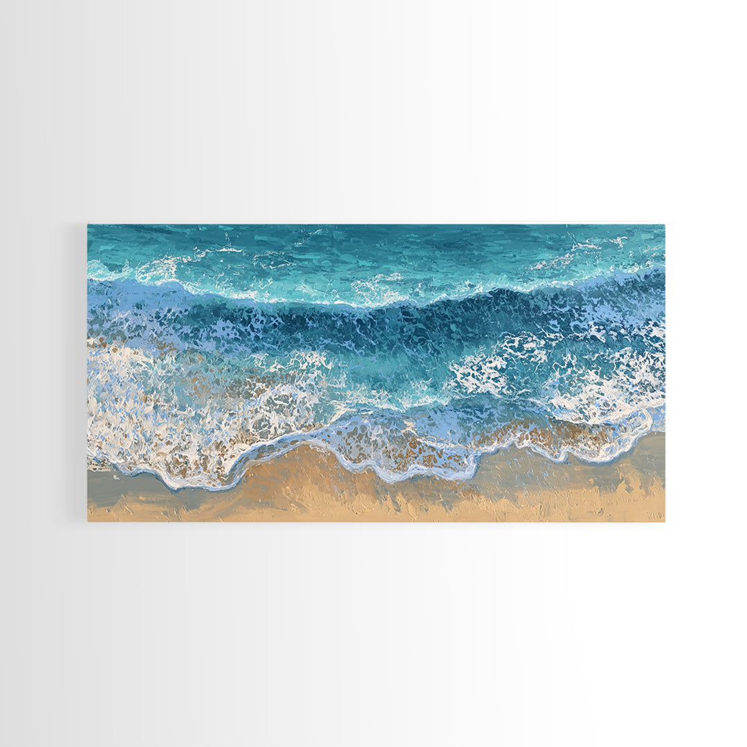 Aerial Turquoise Shoreline Canvas Print, Beach Art, Wall Art, Coastal Decor, Fine Art, Shore, Abstract Art, Printable Art, BEA-2x1-21