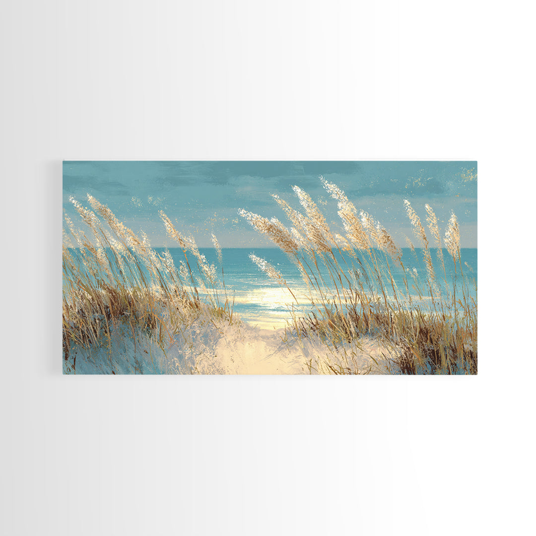 Sea Oats Swaying Canvas Print, Beach Art, Printable Wall Art, Coastal Decor, Shore, Living Room Wall Art, Nautical Decor, BEA-2x1-49