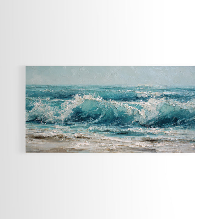 Stormy Ocean Wave Canvas Print, Beach Art, Original Painting, Coastal Decor, Fine Art, Shore, Nautical Decor, Coastal Wall Art, BEA-2x1-53