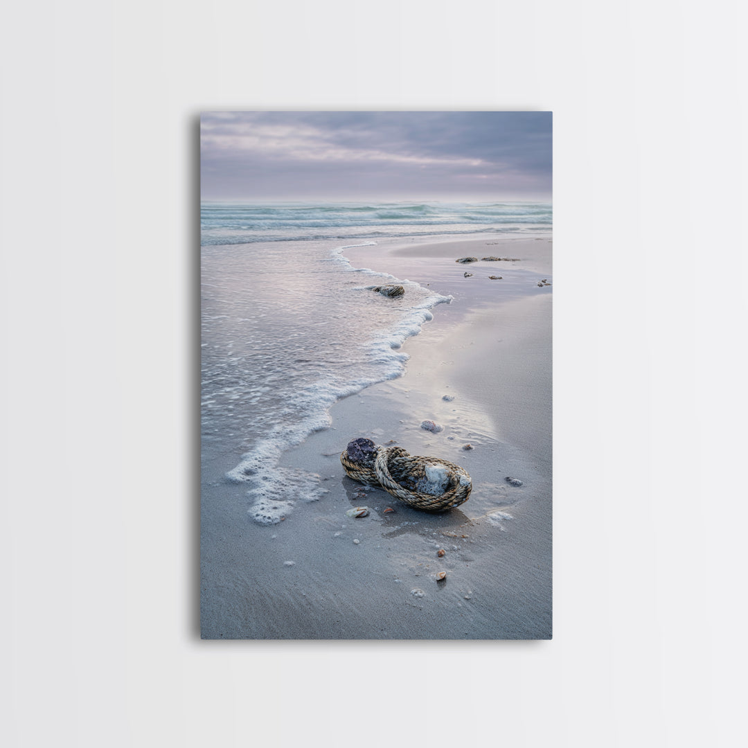 Pink Sunrise Reflected on Wet Sand Framed Canvas Print, Beach Art, Boho Decor, Coastal Decor, Abstract Art, Shore, Art Prints, BEA-2x3-26