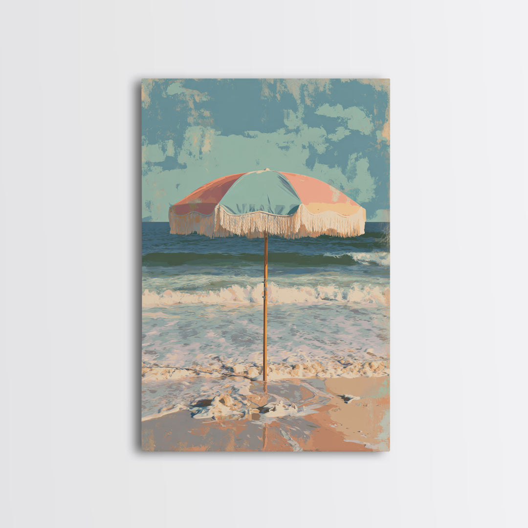 Beach Umbrella Pattern Canvas Print, Beach Art, Fine Art Print, Coastal Decor, Fine Art, Shore, Wall Decor, Art Prints, BEA-2x3-40
