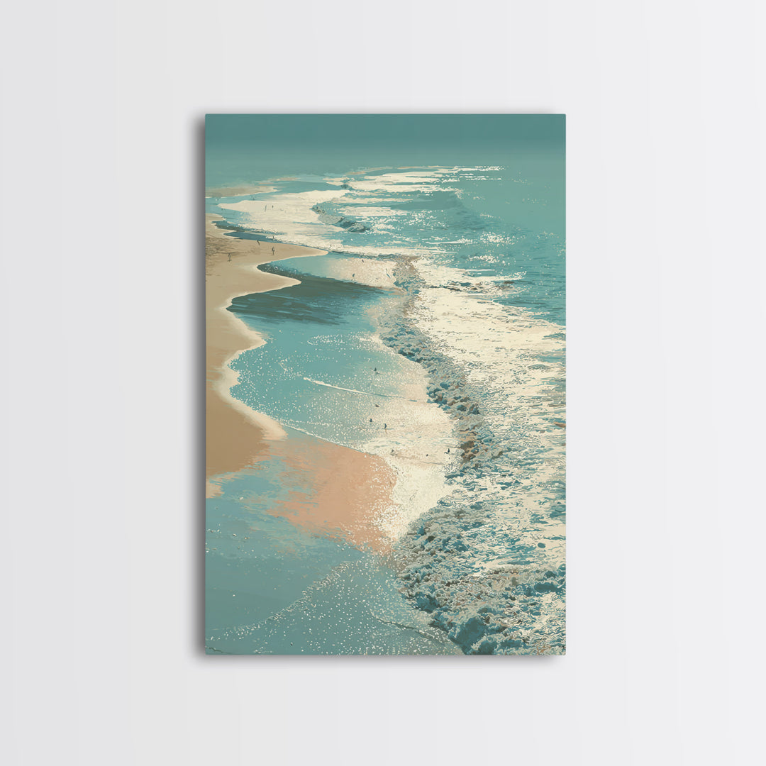 Aerial Turquoise Shoreline Canvas Print, Beach Art, Printable Art, Coastal Decor, Fine Art, Shore, Beach Wall Art, Coastal Art, BEA-2x3-81