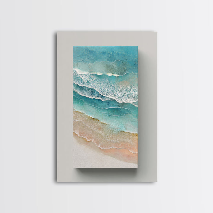 Aerial Turquoise Shoreline Canvas Print, Beach Art, Art, Coastal Decor, Fine Art, Shore, Abstract Wall Art, Whimsical Decor, BEA-2x3-9