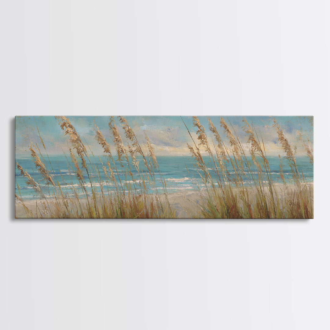 Sea Oats Swaying Canvas Print, Beach Art, Beach Prints, Coastal Decor, Fine Art, Shore, Minimalist Decor, Contemporary Art, BEA-3x1-93