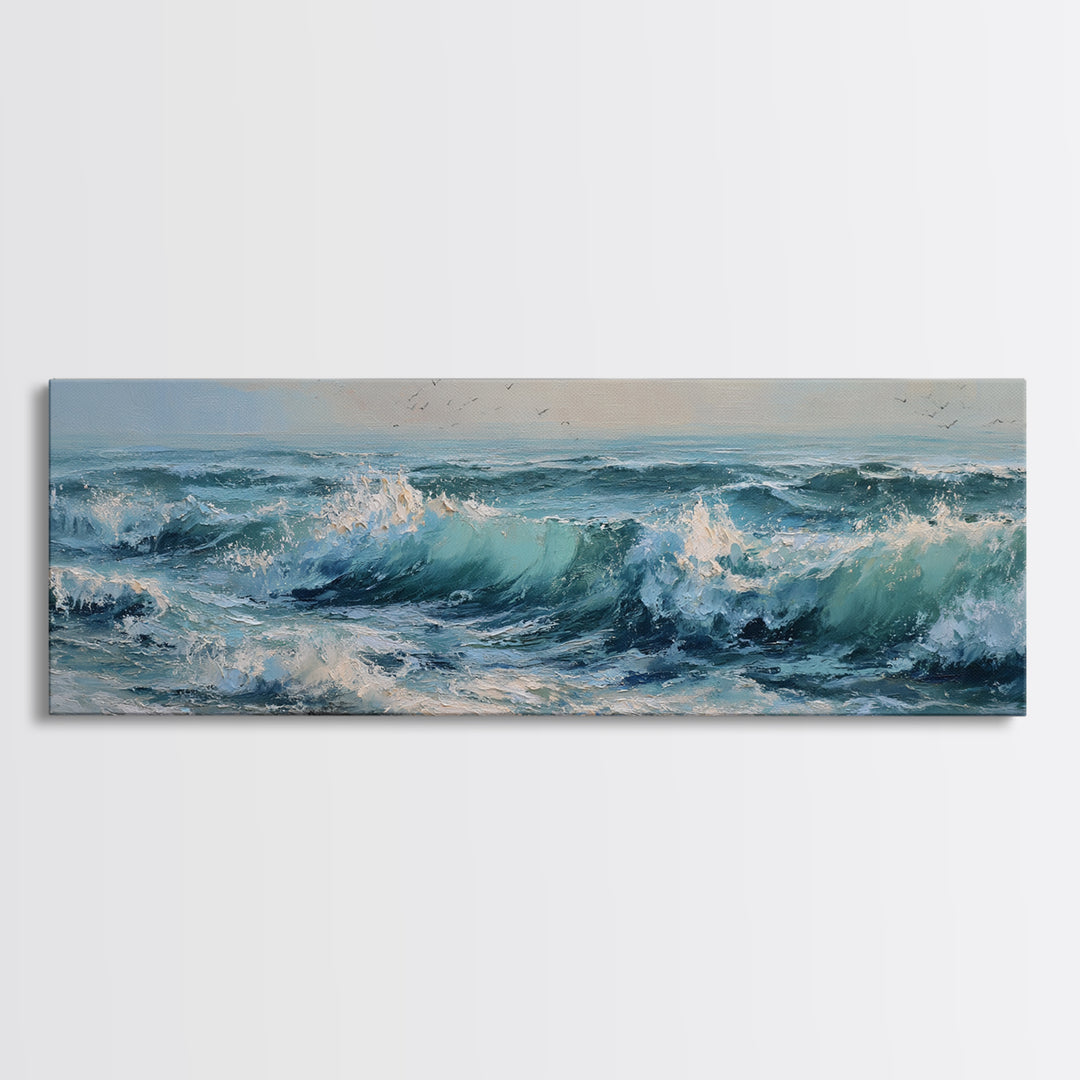 Stormy Ocean Wave Canvas Print, Beach Art, Gallery Decor, Coastal Decor, Fine Art, Shore, Contemporary Art, Wall Art, BEA-3x1-97