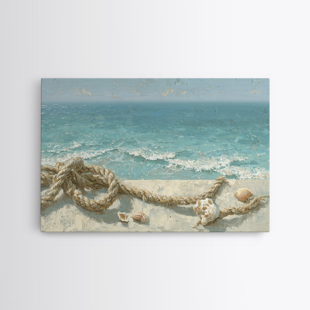 Mediterranean Cove with Clear Water Framed Canvas Print, Beach Art, Art Print, Coastal Decor, Fine Art, Shore, BEA-3x2-96