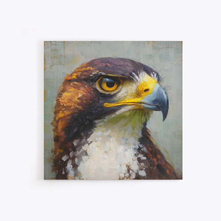 Eagle Portrait with Dramatic Mountain Wind Framed Canvas Print, Bird Art, Digital Prints, Living Room Decor, Fine Art, Flight, BIR-1x1-12