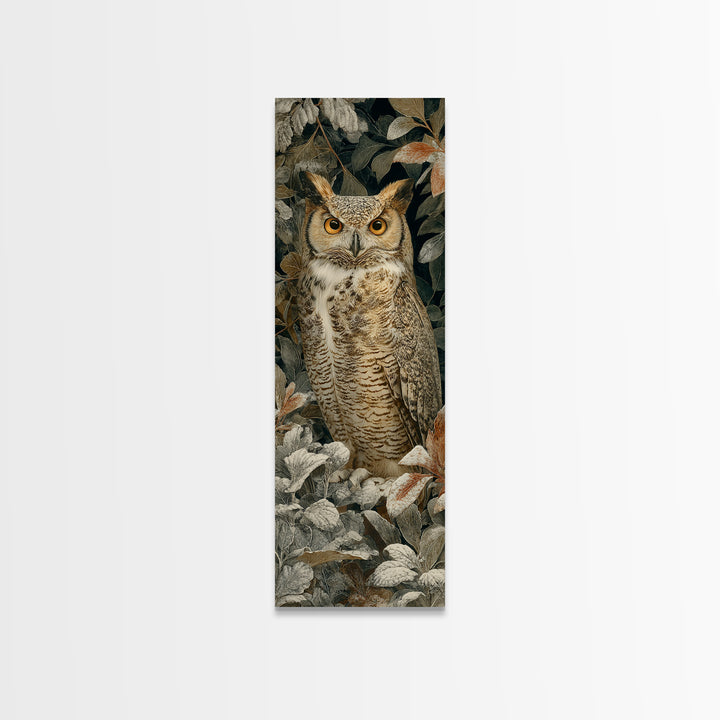 Owl Portrait with Wise Golden Eyes Canvas Print, Bird Art, Room Decor, Living Room Decor, Fine Art, Flight, Digital Print, BIR-1x3-17