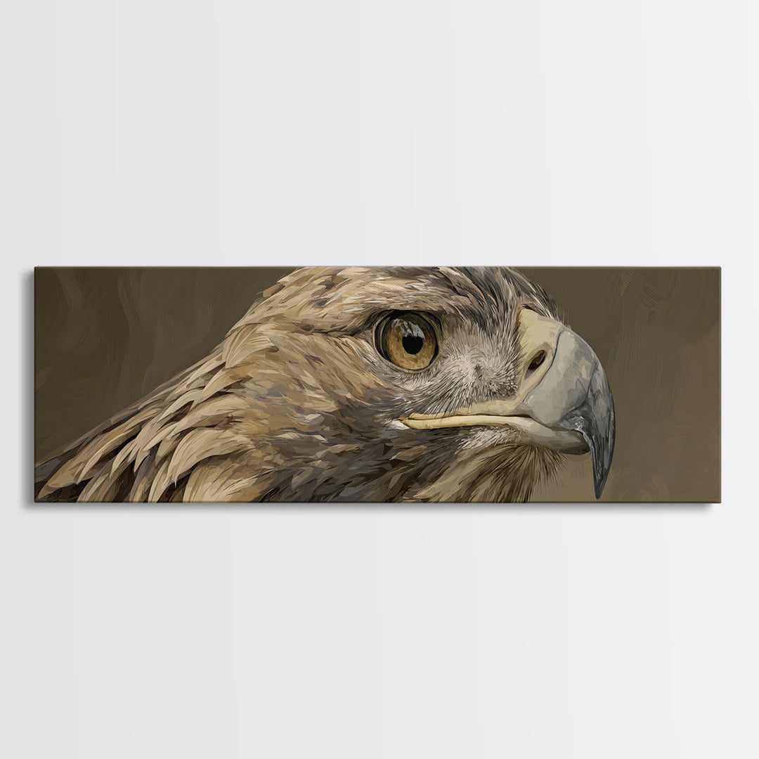 Eagle Portrait with Dramatic Mountain Wind Canvas Print, Bird Art, Modern Decor, Living Room Decor, Fine Art, Flight, BIR-3x1-100