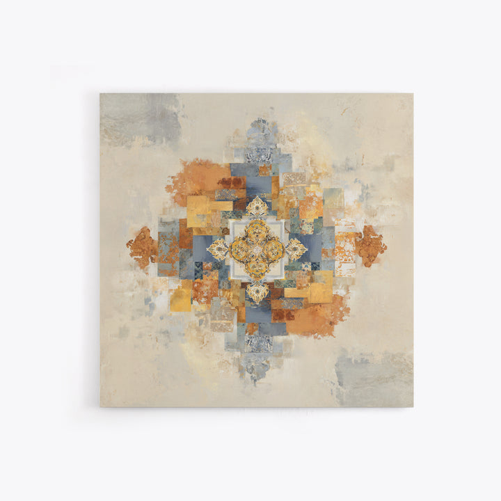 Organic Shape Collage Framed Canvas Print, Boho Art, Prints, Living Room Decor, Fine Art, Bohemian, Abstract Art, Canvas Art, BOH-1x1-48