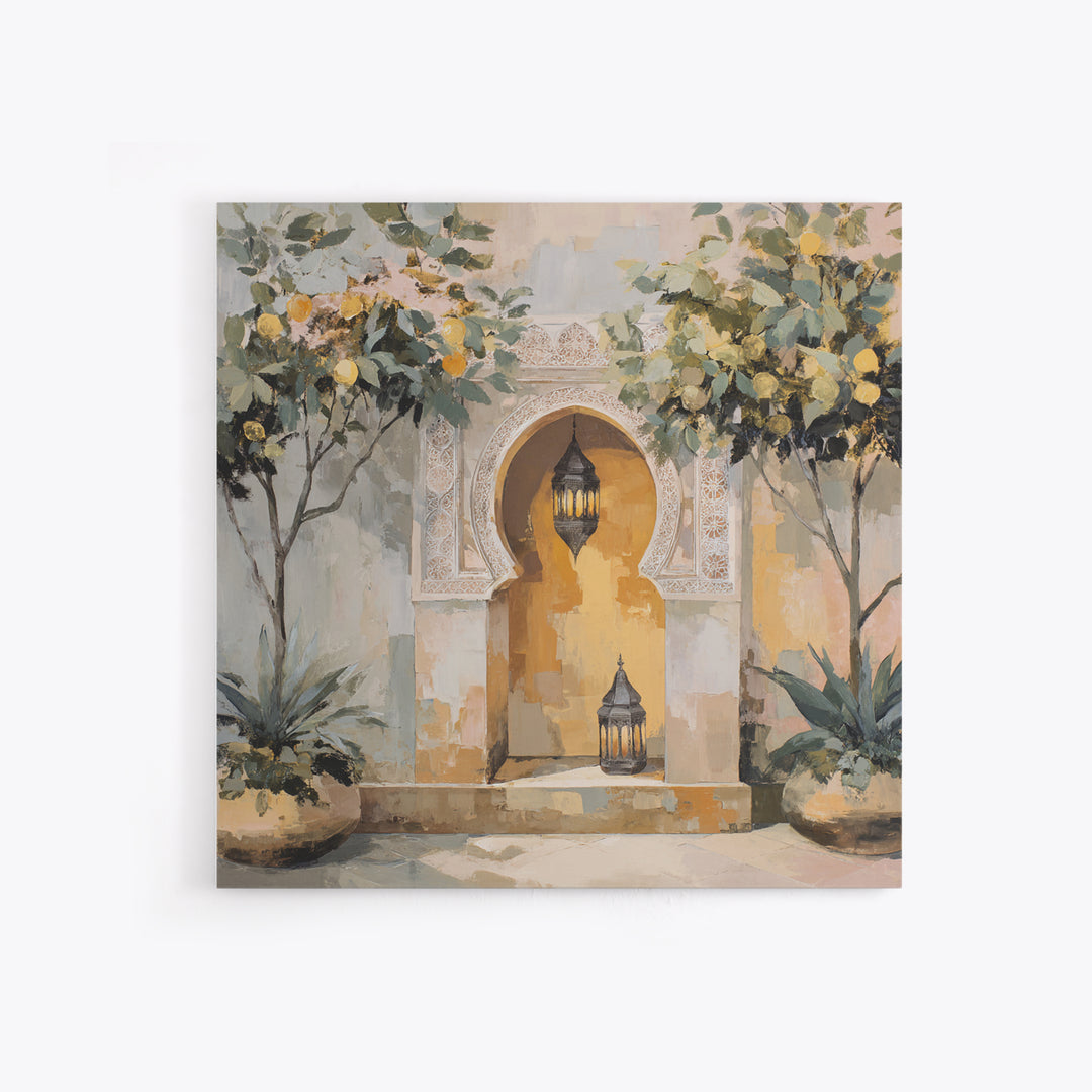 Hand Painted Moroccan Arch Framed Canvas Print, Boho Art, Statement Artwork, Living Room Decor, Fine Art, Bohemian, Art Prints, BOH-1x1-67