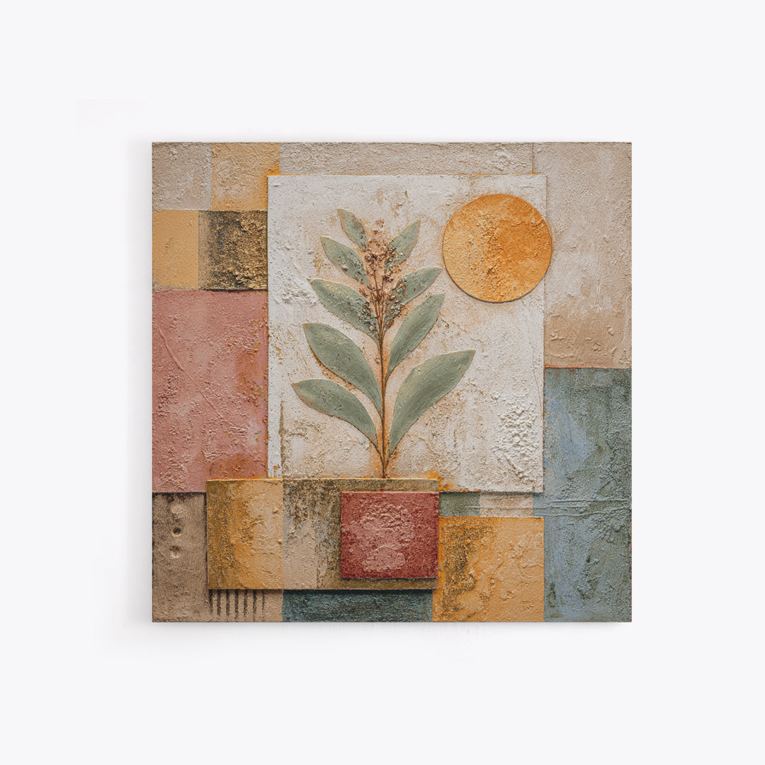 Sage Green Eucalyptus and Crescent Moon Framed Canvas Print, Boho Art, Wall Art Set, Living Room Decor, Fine Art, Bohemian, BOH-1x1-71