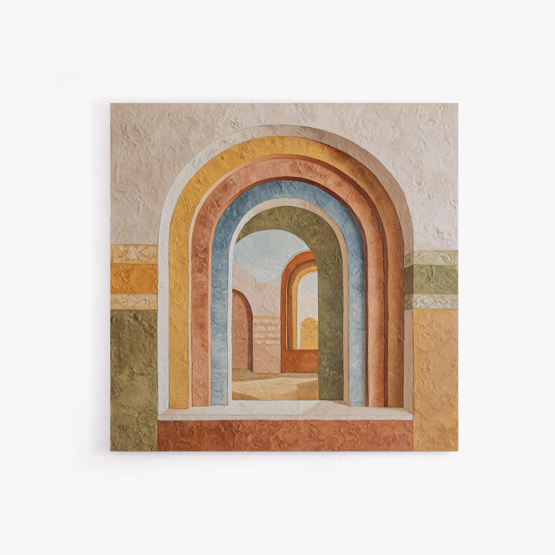 Neutral Rainbow Arches Canvas Print, Boho Art, Luxury Decor, Living Room Decor, Abstract Art, Bohemian, Digital Art, Printable, BOH-1x1-75