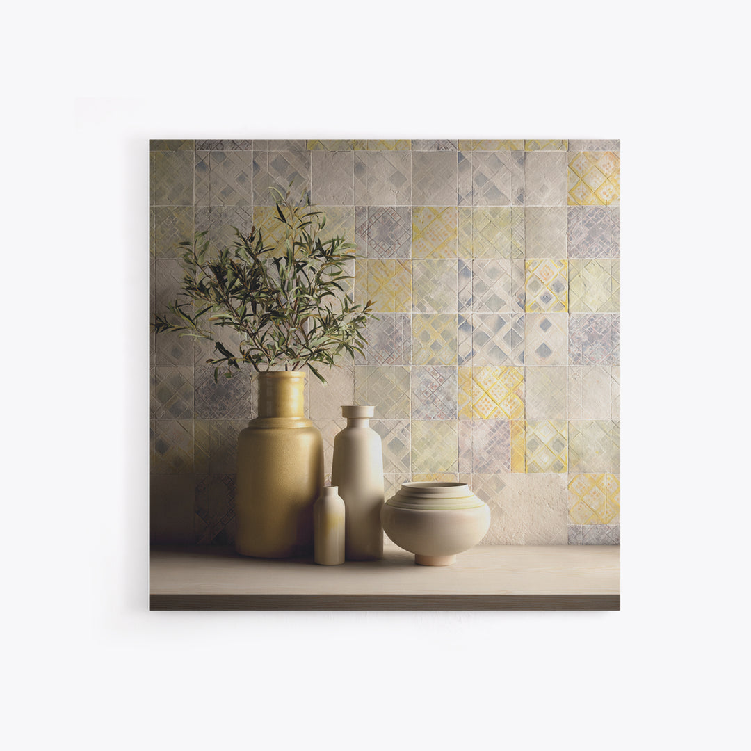 Tribal Neutral Pattern Canvas Print, Boho Art, Minimalist Decor, Living Room Decor, Fine Art, Bohemian, Digital Wall Art, BOH-1x1-86
