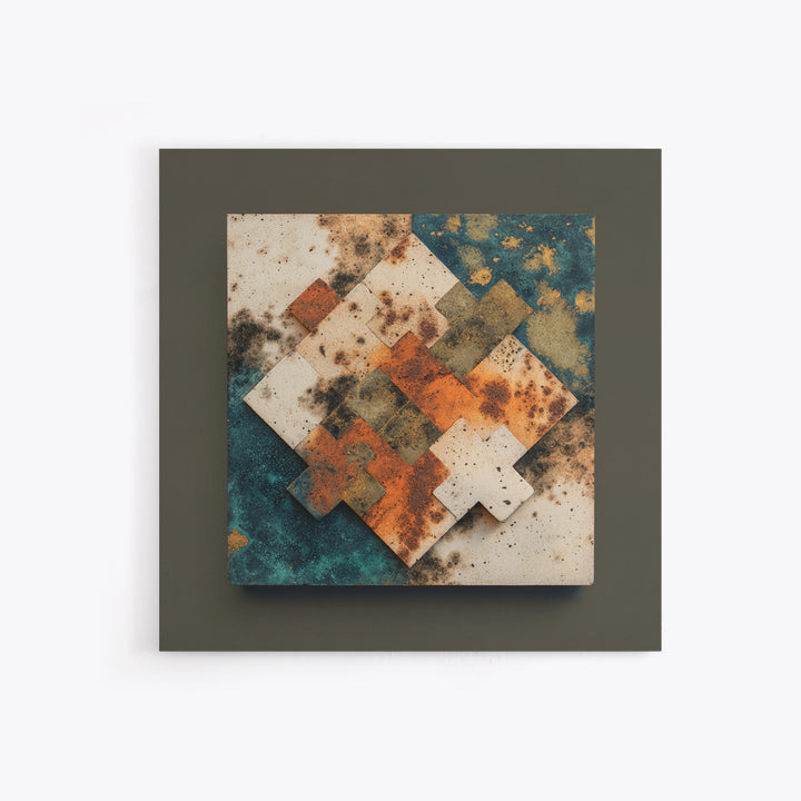Abstract Clay Shapes Framed Canvas Print, Boho Art, Wall Art, Living Room Decor, Fine Art, Bohemian, Art Deco, Artwork, BOH-1x1-88