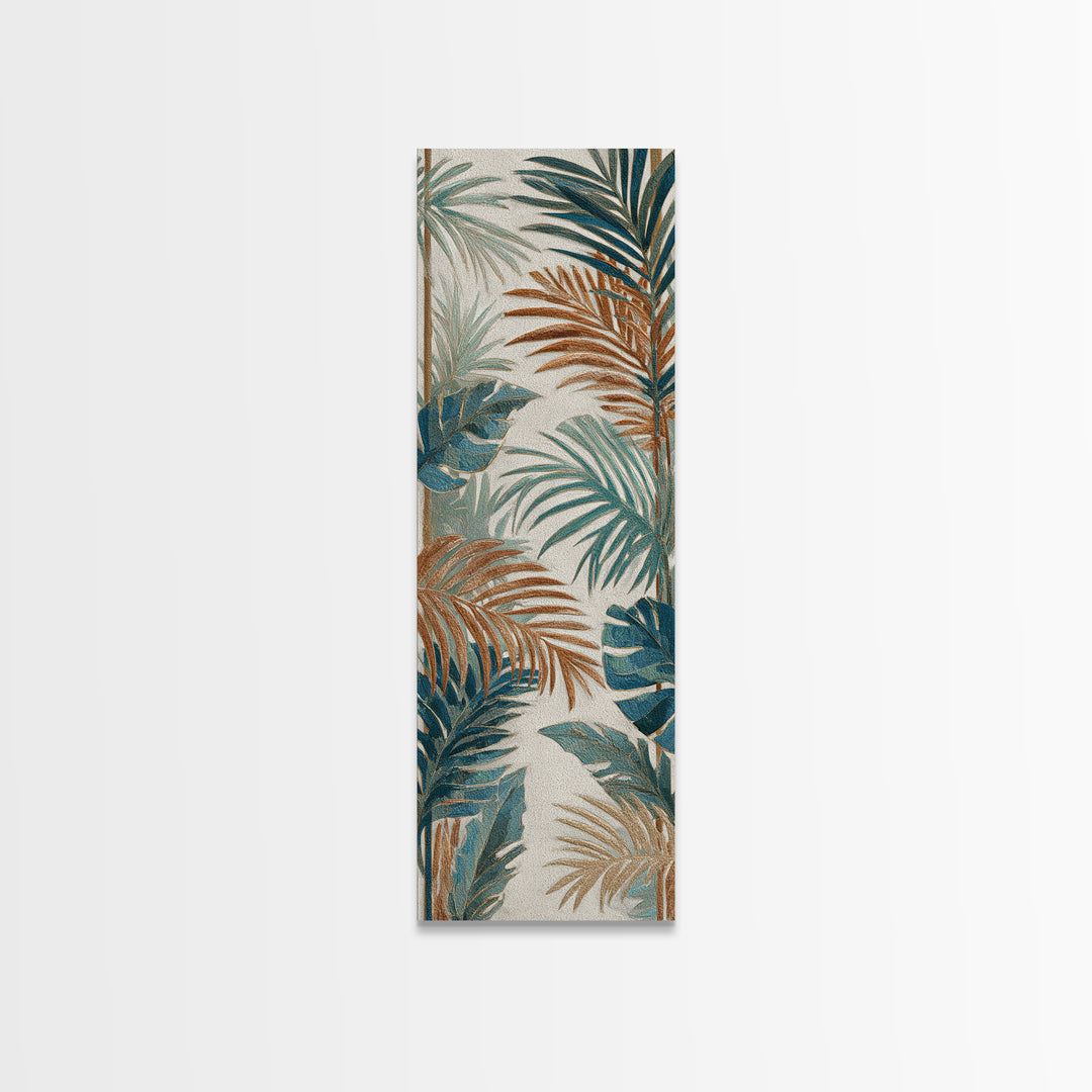 Terracotta Palm Leaves Canvas Print, Boho Art, Printable Wall Art, Living Room Decor, Fine Art, Bohemian, Abstract Wall Art, BOH-1x3-17