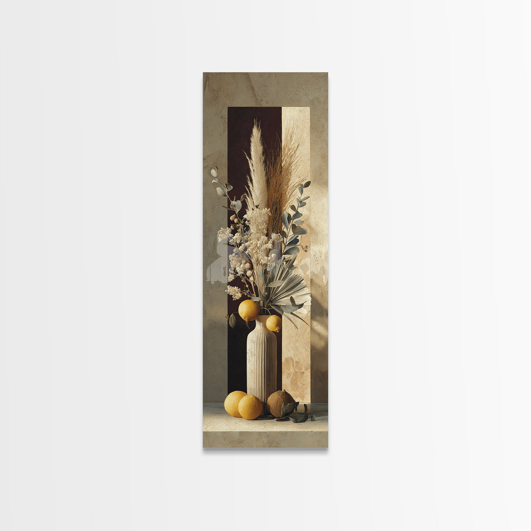 Bohemian Vase with Dried Pampas Grass Canvas Print, Boho Art, Art, Living Room Decor, Watercolor Art, Bohemian, Wallart, BOH-1x3-21