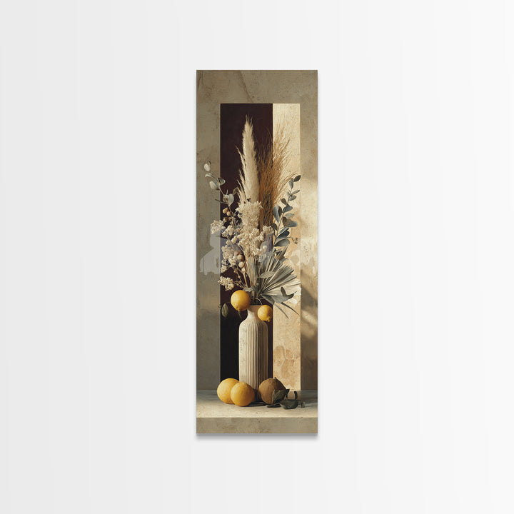 Bohemian Vase with Dried Pampas Grass Canvas Print, Boho Art, Art, Living Room Decor, Watercolor Art, Bohemian, Wallart, BOH-1x3-21