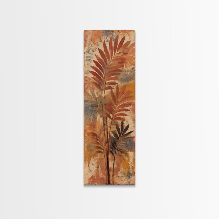 Terracotta Palm Leaves Canvas Print, Boho Art, Neutral Decor, Living Room Decor, Fine Art, Bohemian, Wall Decor, Prints, BOH-1x3-41