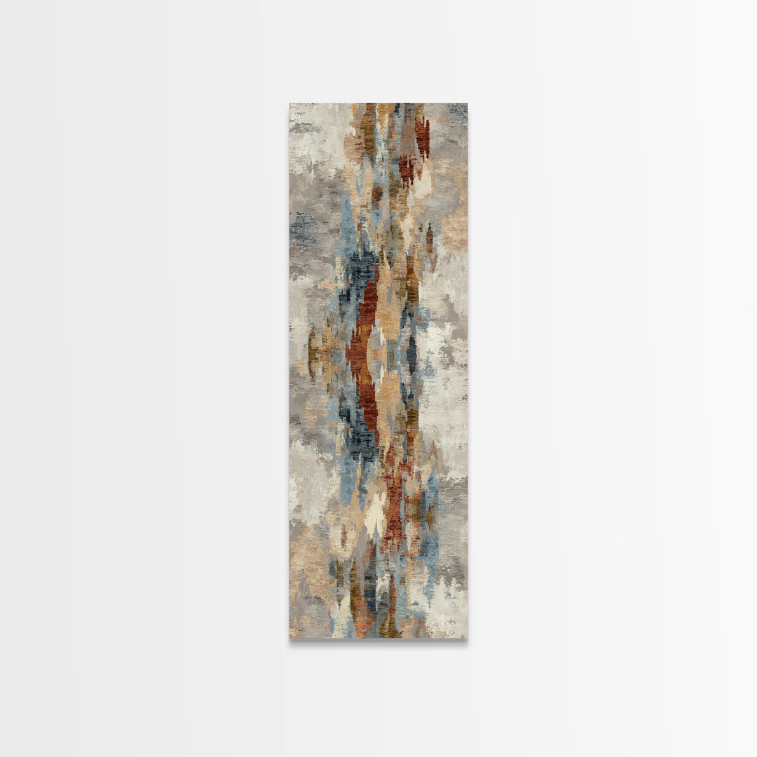 Tribal Neutral Pattern Framed Canvas Print, Boho Art, Textured Painting, Living Room Decor, Fine Art, Bohemian, BOH-1x3-50