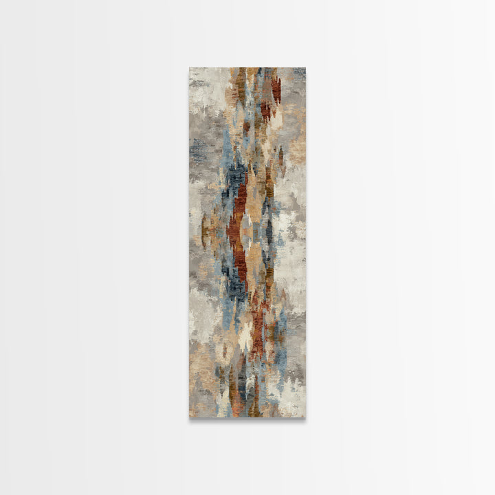 Tribal Neutral Pattern Framed Canvas Print, Boho Art, Textured Painting, Living Room Decor, Fine Art, Bohemian, BOH-1x3-50