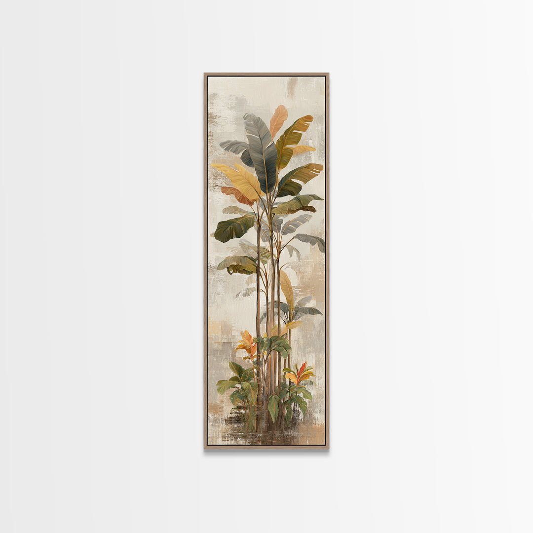 Terracotta Palm Leaves Canvas Print, Boho Art, Art Deco, Living Room Decor, Fine Art, Bohemian, Modern Wall Art, Boho Decor, BOH-1x3-65