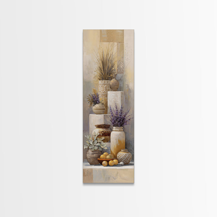 Tribal Neutral Pattern Framed Canvas Print, Boho Art, Textured Painting, Living Room Decor, Fine Art, Bohemian, BOH-1x3-74