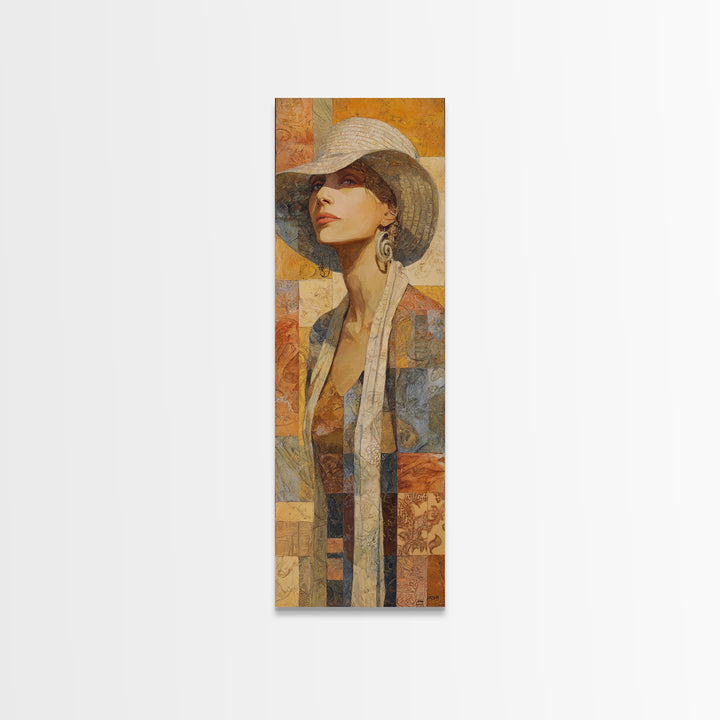 Desert Woman Portrait Framed Canvas Print, Boho Art, Wall Art, Living Room Decor, Fine Art, Bohemian, Art Deco, Artwork, BOH-1x3-75