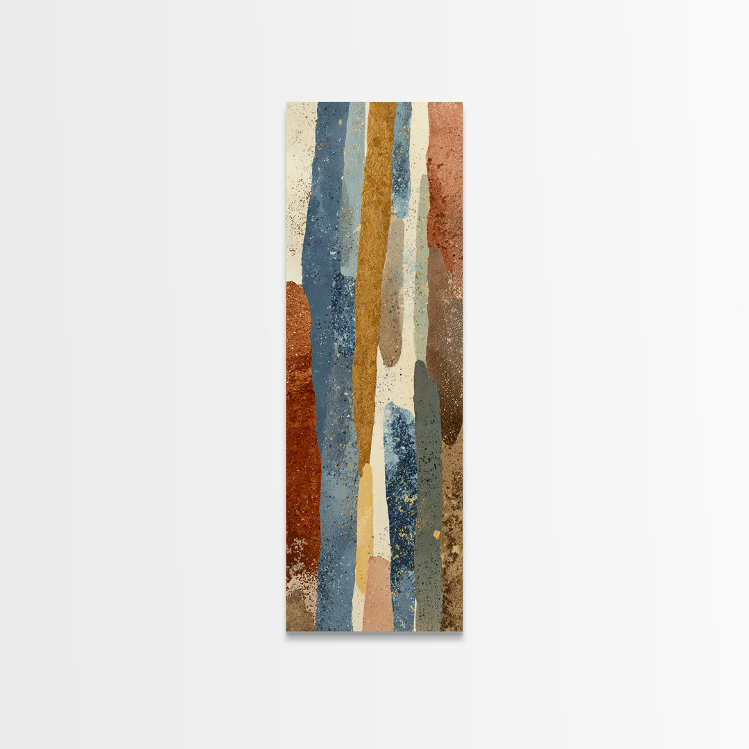 Abstract Clay Shapes Framed Canvas Print, Boho Art, Wall Art Set, Living Room Decor, Fine Art, Bohemian, Home Decor, Wall Decor, BOH-1x3-76