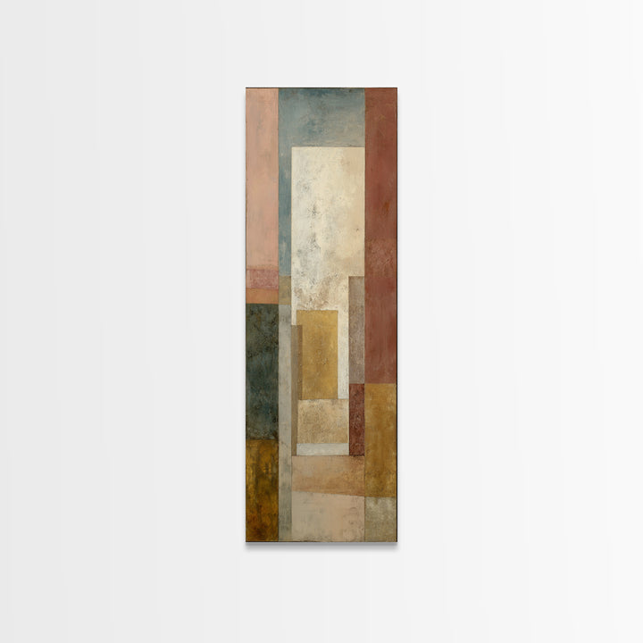 Sunrise over Rolling Dunes in Muted Peach Canvas Print, Boho Art, Wall Print, Living Room Decor, Bohemian, Minimalist Decor, BOH-1x3-81