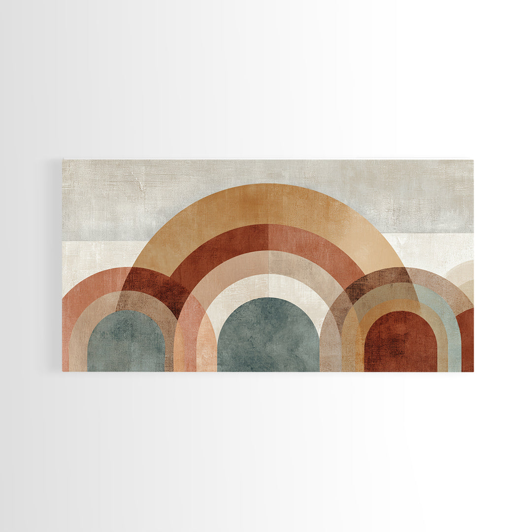 Neutral Rainbow Arches Canvas Print, Boho Art, Canvas Art, Living Room Decor, Abstract Art, Bohemian, Wall Art Set, BOH-2x1-47