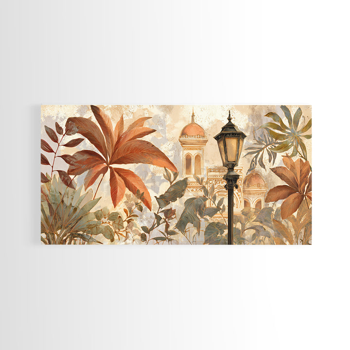 Terracotta Palm Leaves Canvas Print, Boho Art, Living Room Decor, Bohemian, Modern Decor, Fine Art Print, Statement Artwork, BOH-2x1-49
