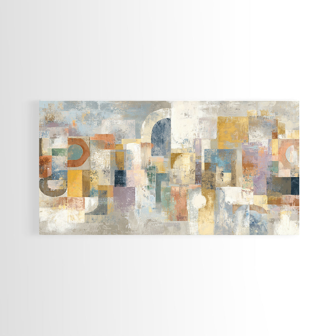 Tribal Neutral Pattern Canvas Print, Boho Art, Mid Century Modern, Living Room Decor, Fine Art, Bohemian, Boho Wall Art, BOH-2x1-58
