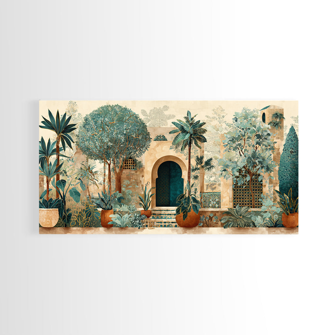 Hand Painted Moroccan Arch Canvas Print, Boho Art, Abstract Wall Art, Living Room Decor, Fine Art, Bohemian, Fine Art Print, BOH-2x1-63