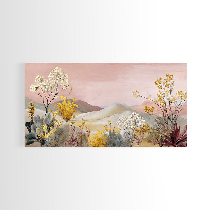 Sunrise over Rolling Dunes in Muted Peach Canvas Print, Boho Art, Wall Art Print, Living Room Decor, Fine Art, Bohemian, BOH-2x1-89