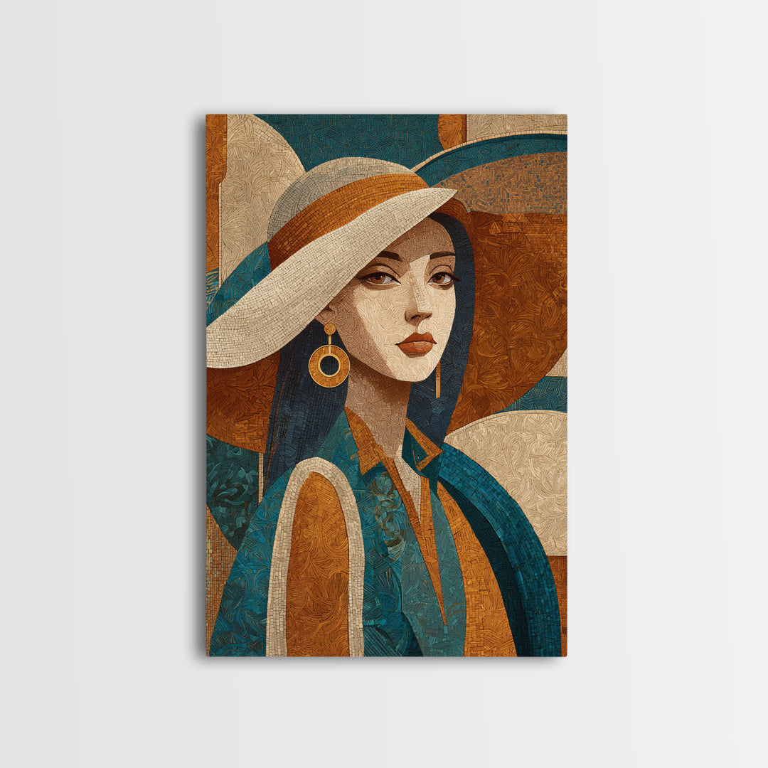 Desert Woman Portrait Canvas Print, Boho Art, Canvas Art, Living Room Decor, Fine Art, Bohemian, Wall Art Set, Gallery Decor, BOH-2x3-23