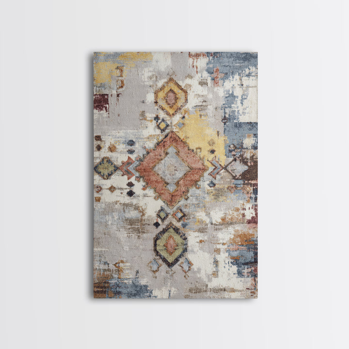 Tribal Neutral Pattern Framed Canvas Print, Boho Art, Printable, Living Room Decor, Fine Art, Bohemian, Abstract Wall Art, BOH-2x3-46