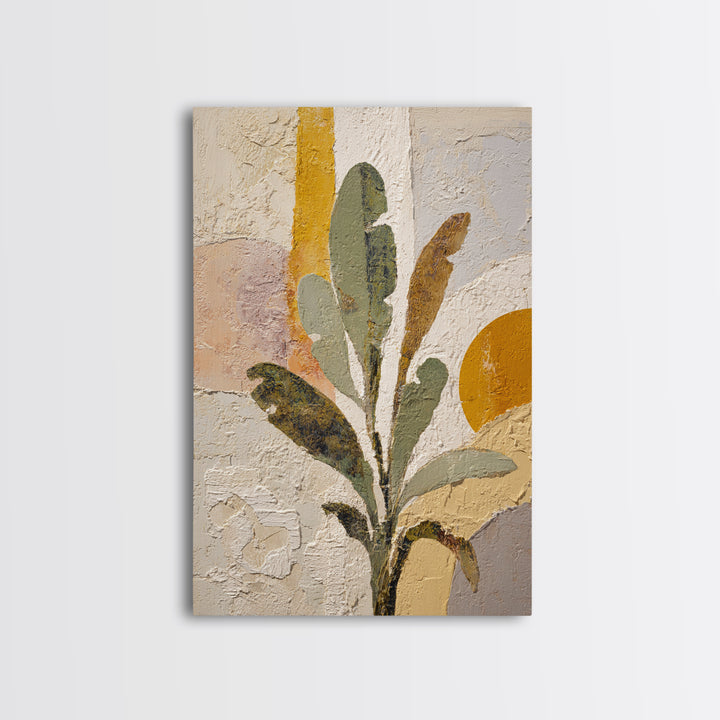Sage Green Eucalyptus and Crescent Moon Framed Canvas Print, Boho Art, Printable Art, Living Room Decor, Fine Art, Bohemian, BOH-2x3-55