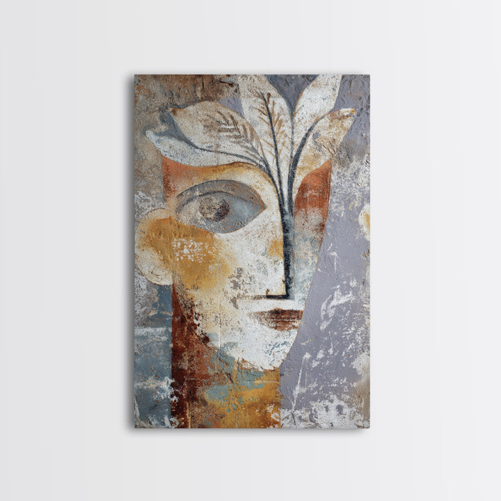 Minimal Black Line Figure Framed Canvas Print, Boho Art, Living Room Wall Art, Living Room Decor, Oil Painting, Bohemian, BOH-2x3-68