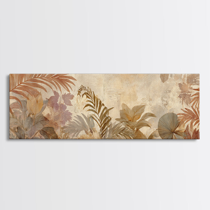 Terracotta Palm Leaves Canvas Print, Boho Art, Neutral Decor, Living Room Decor, Fine Art, Bohemian, Wall Decor, Prints, BOH-3x1-21