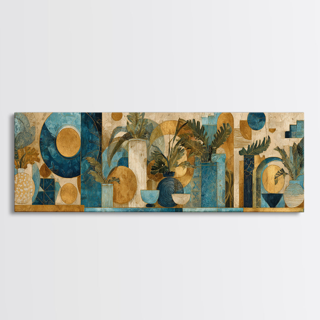 Wild Horse in Dusty Golden Light Canvas Print, Boho Art, Minimalist Decor, Living Room Decor, Bohemian, Digital Wall Art, BOH-3x1-48